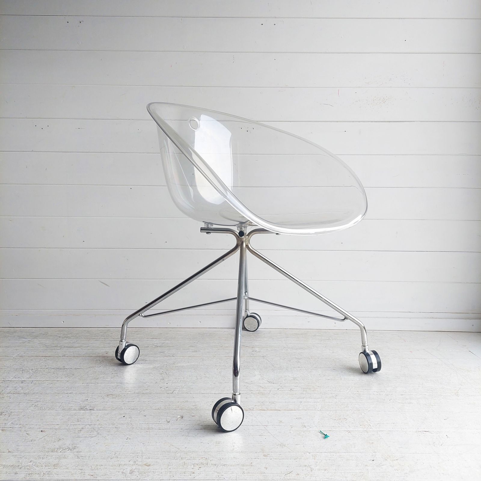 Postmodern Pedrali Gliss 968 Rolling Chair Italian Mid Century 1950s/60s Transparent  Office Chair 2000s