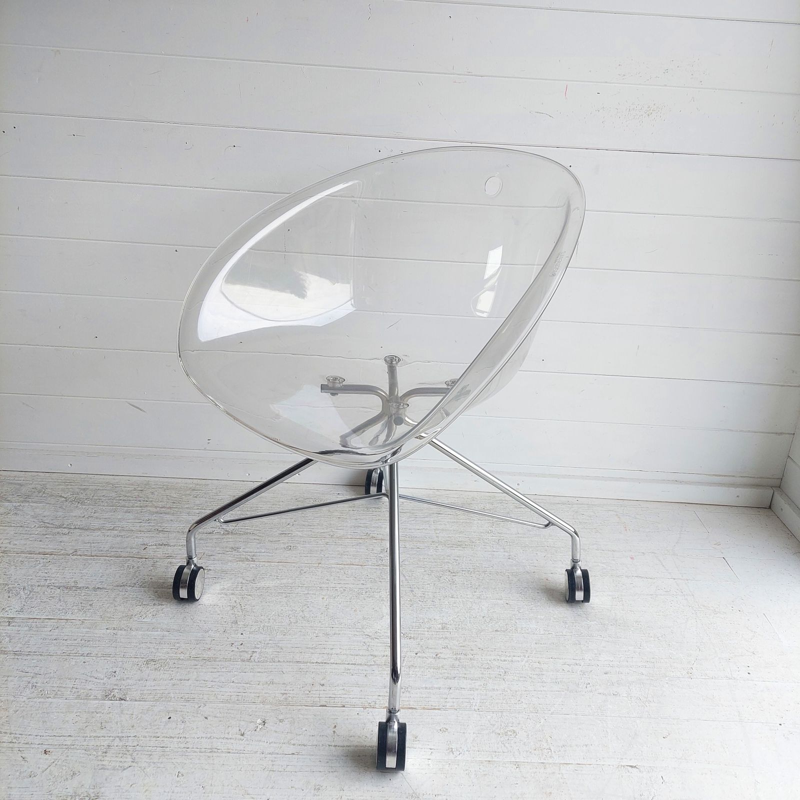 Furniture Postmodern Pedrali Gliss 968 Rolling Chair Italian Mid Century 1950s/60s Transparent  Office Chair 2000s photo