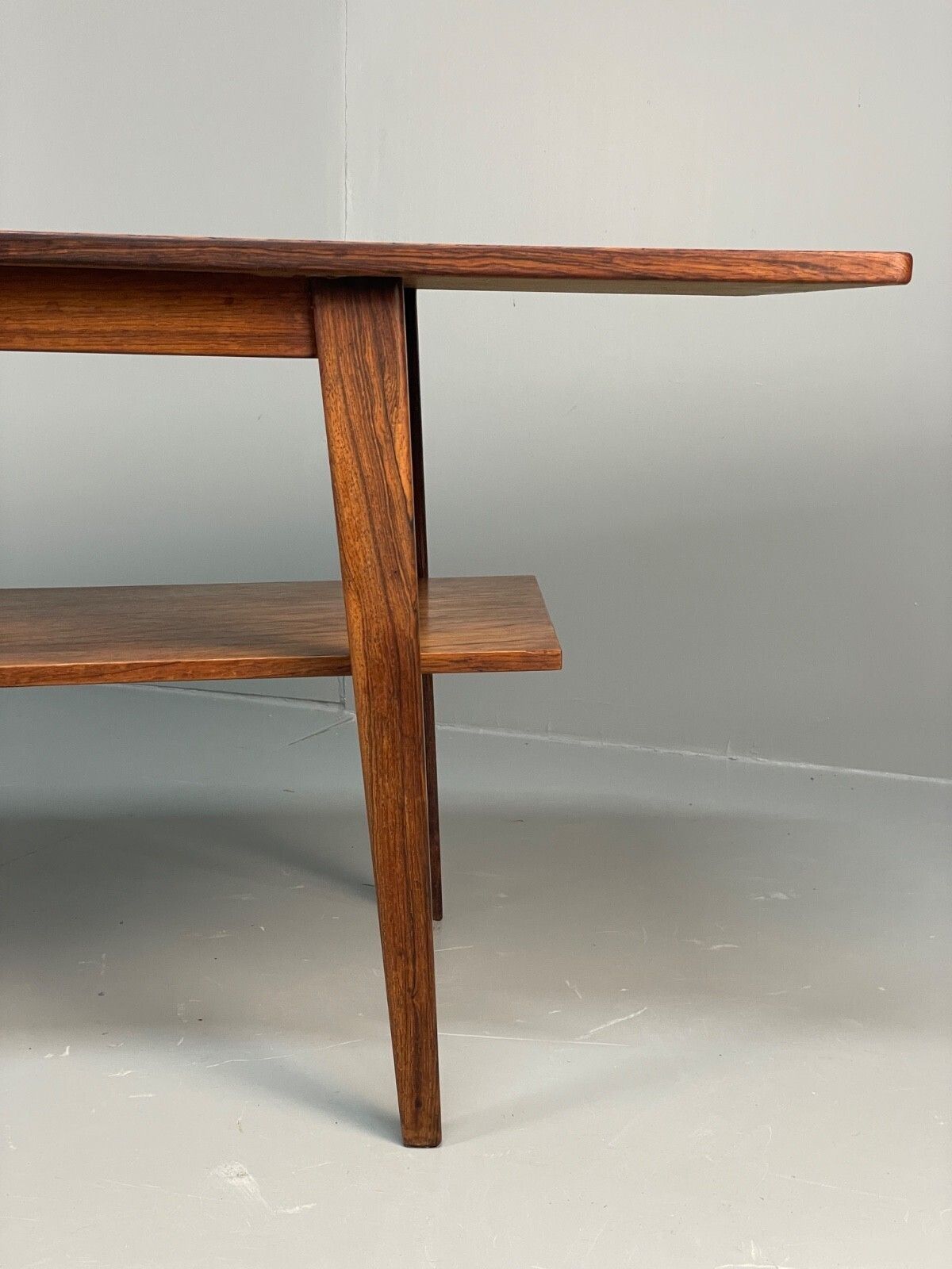 Furniture Curved 1960s Coffee Table Vintage Mid Century Danish With Shelf photo