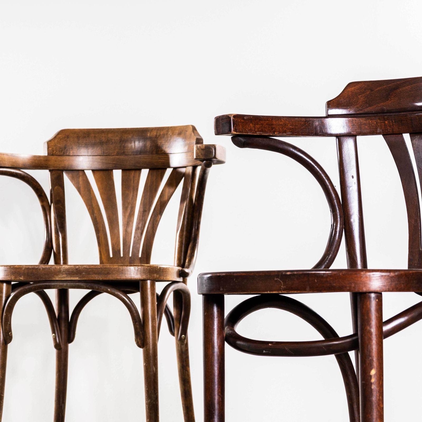 660.0 1950's Standard Fan Back Bistro Mixed Dining Armchairs   Set Of Four photo