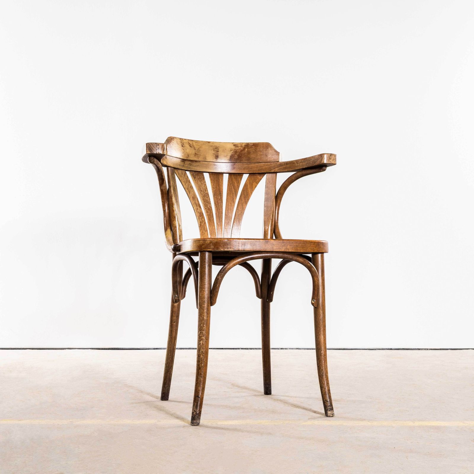 1950's Standard Fan Back Bistro Mixed Dining Armchairs   Set Of Six photo Furniture