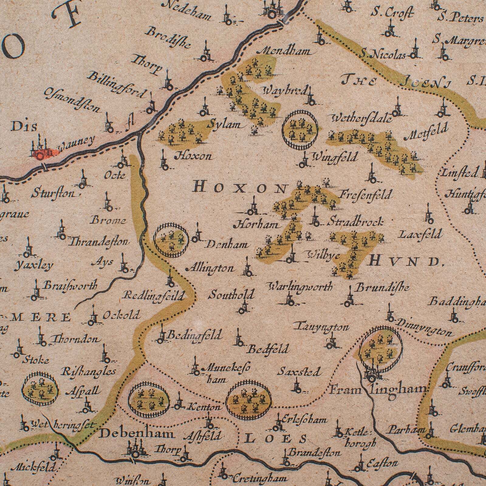 photo for sale Antique Suffolk County Map, Dutch, Atlas Novus, Joan Blaeu, Cartography, C.1645