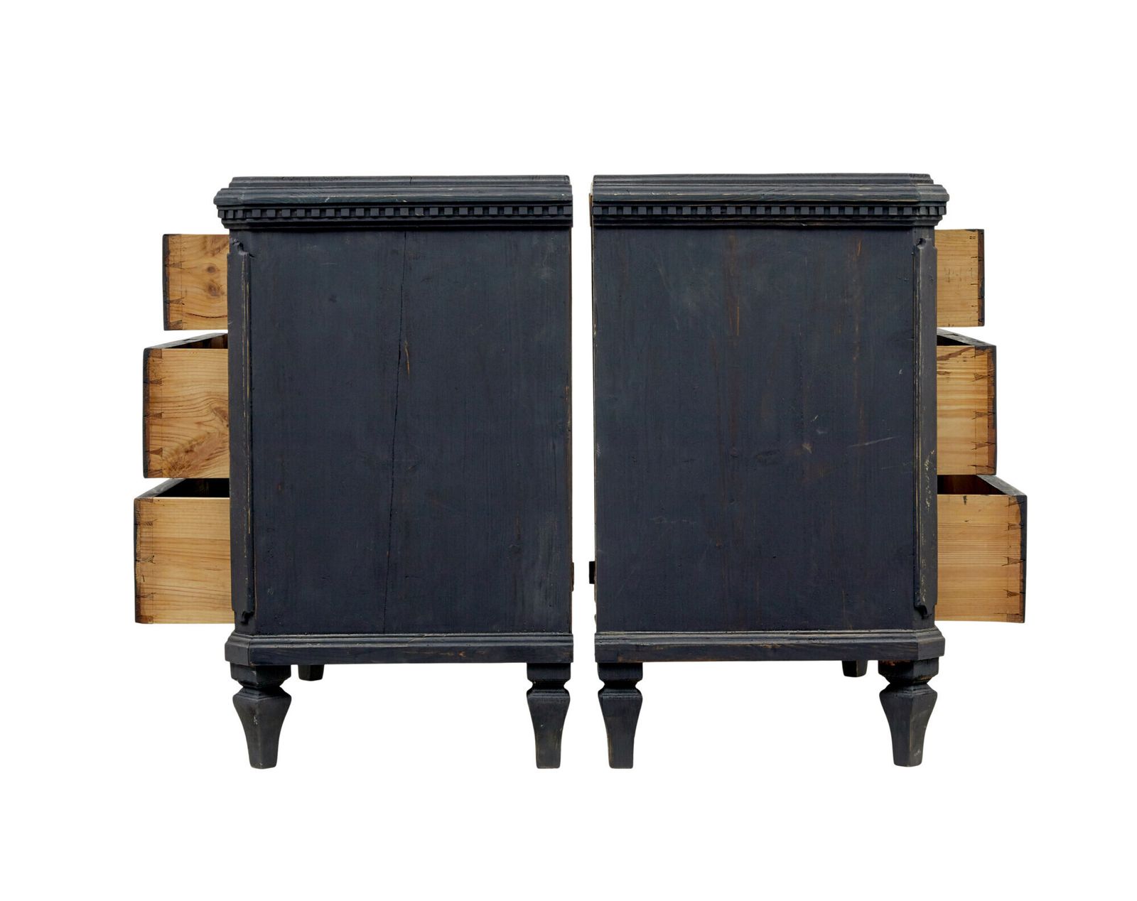 Swedish Pair Of 19th Century Black Painted Commodes photo buy