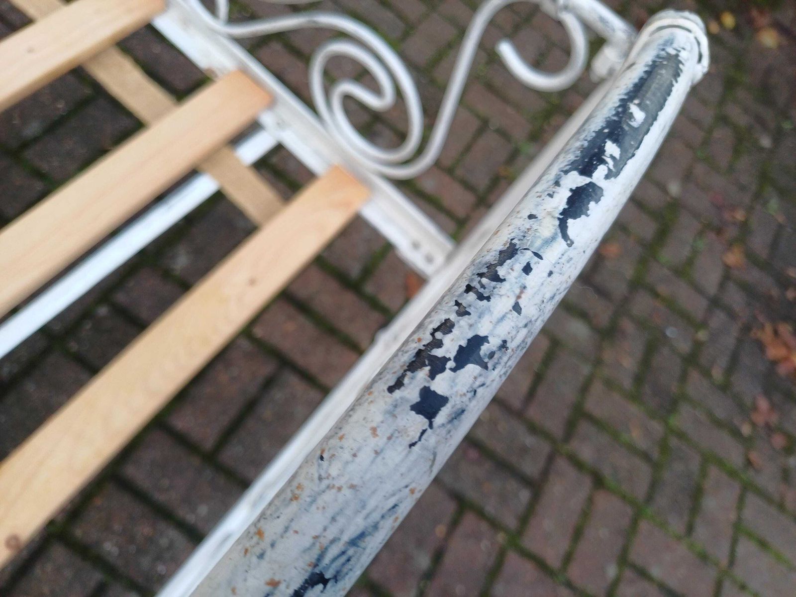 Antique French Iron Single Bed Early 20thc Shabby Chic White Painted Heavy Metal Bed Frame 32" Mattress Vintage Bedroom photo vinterior