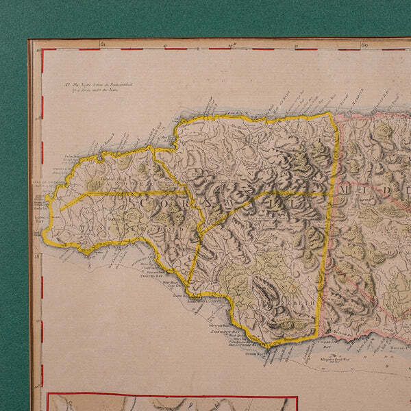 Antique Jamaica Map, English, Caribbean, Cartography, Thomas Jefferys, Georgian photo vinterior