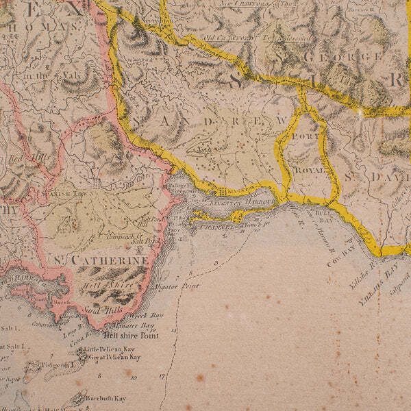 photo furniture Antique Jamaica Map, English, Caribbean, Cartography, Thomas Jefferys, Georgian