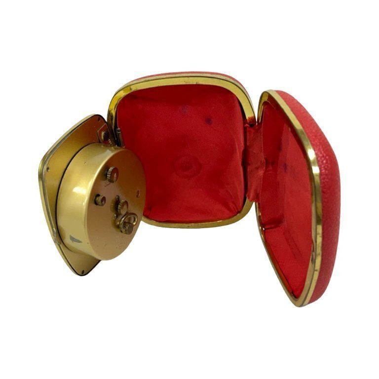 Vintage Travel Alarm Clock Europa | 1960s Mechanical 4 Jewels | Retro Design photo for sale