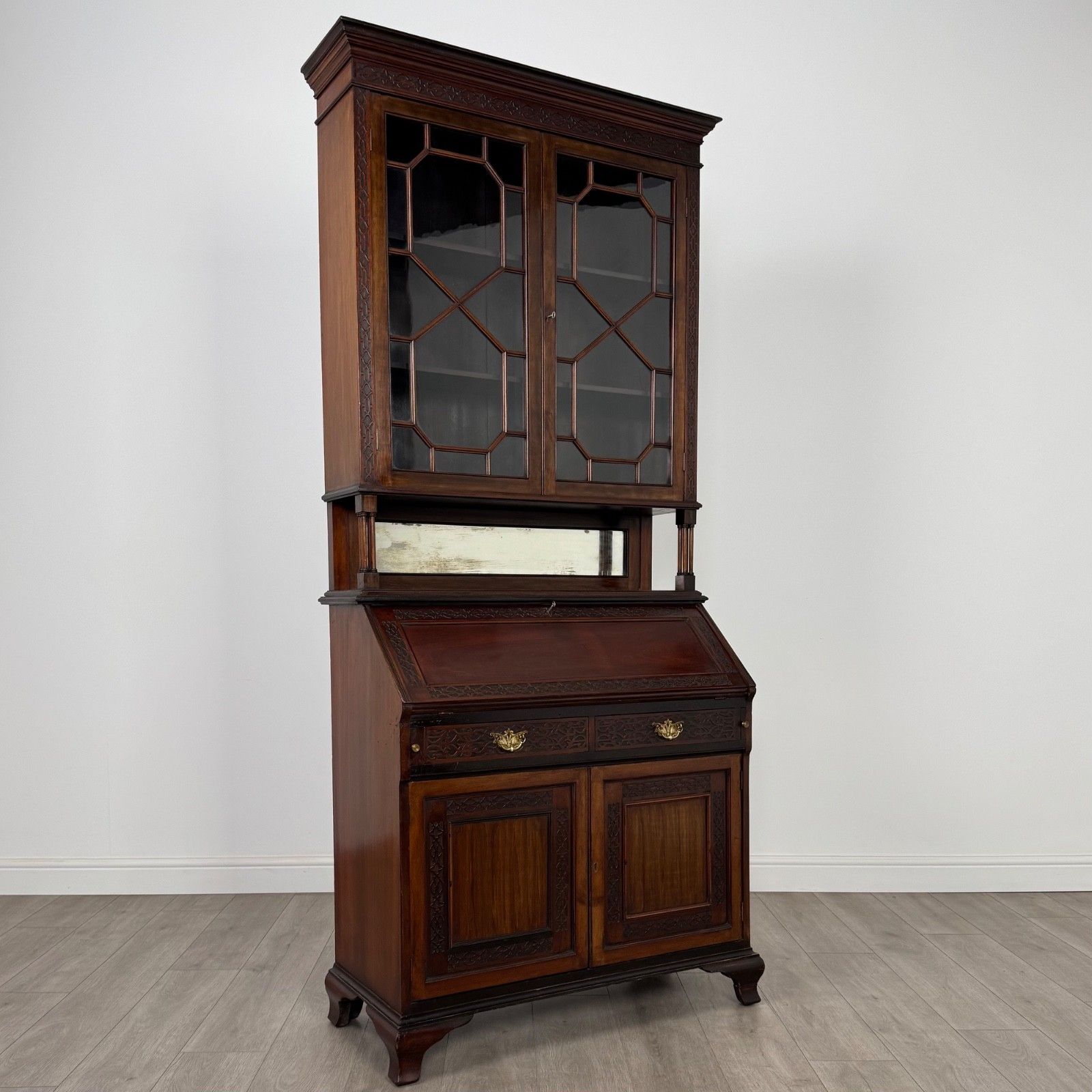 photo for sale Antique 20th Century Chippendale Style Bureau Bookcase