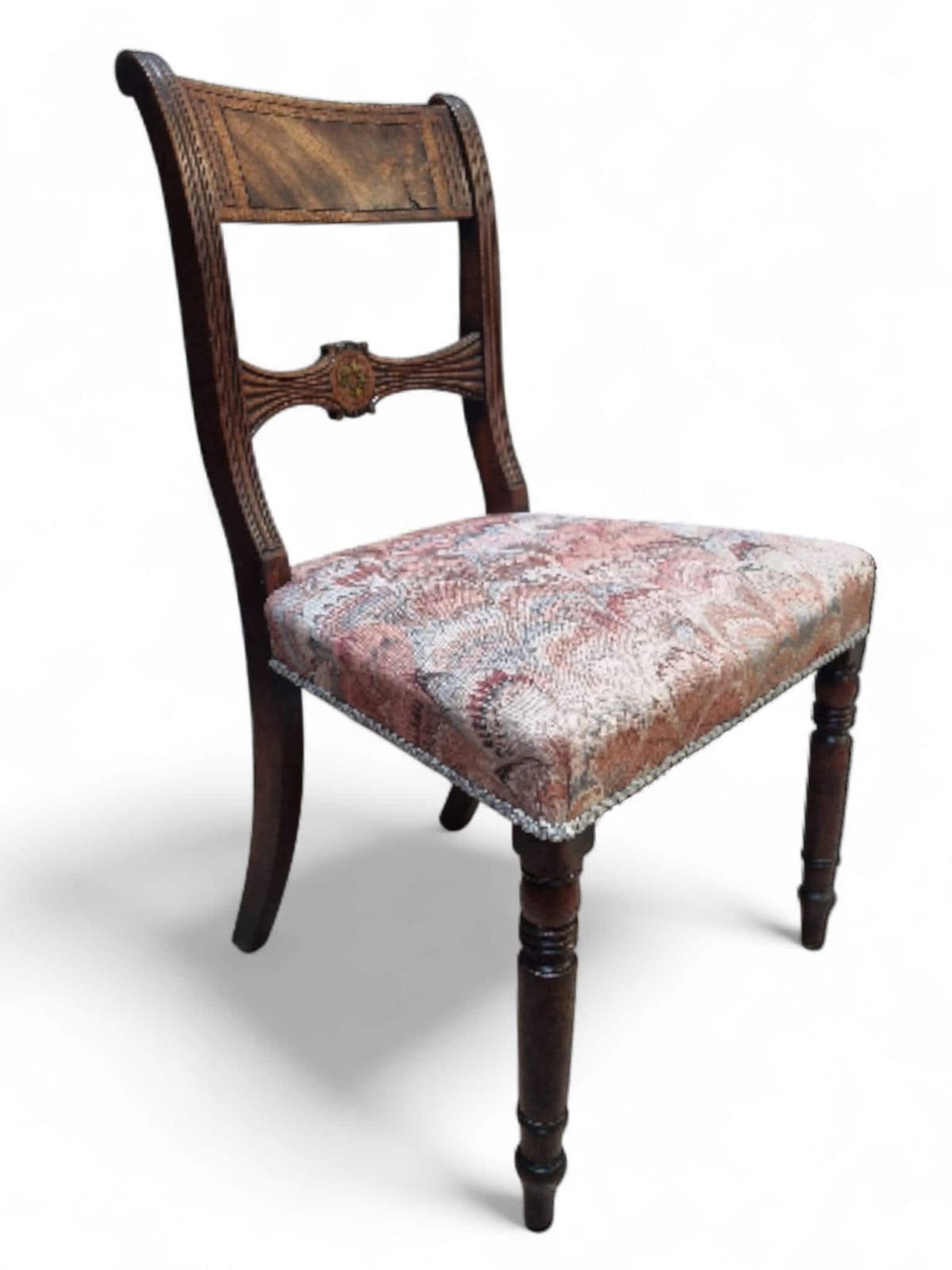 Antique Victorian Carved Side Chairs / Set Of Three / C.1870 photo buy