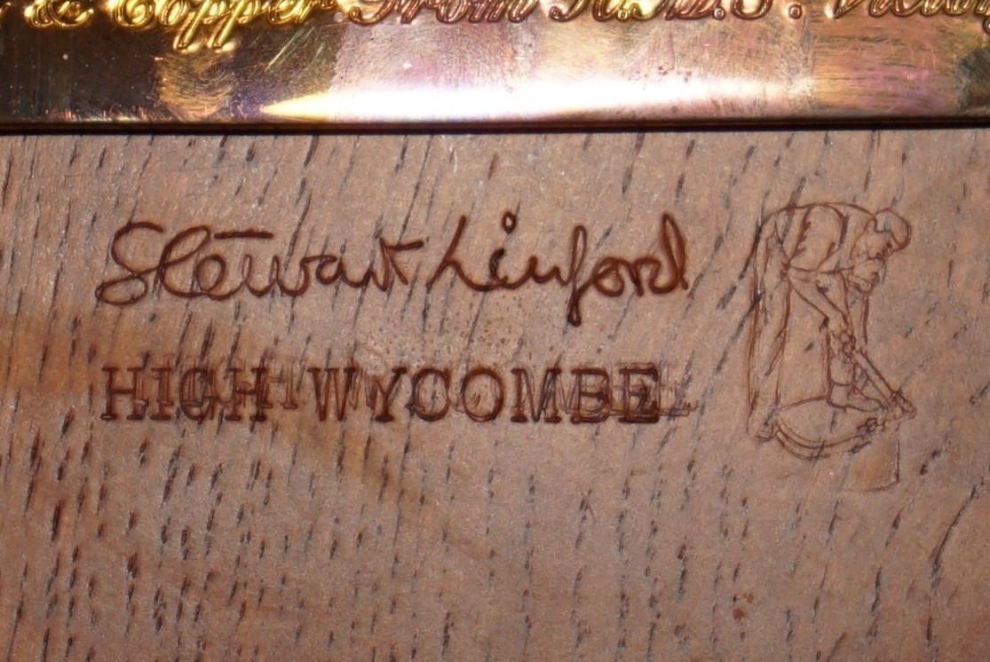 34/200 Stewart Linford Admiral Nelson H.M.S Victory Hand Carved Burl Oak Chair photo Furniture