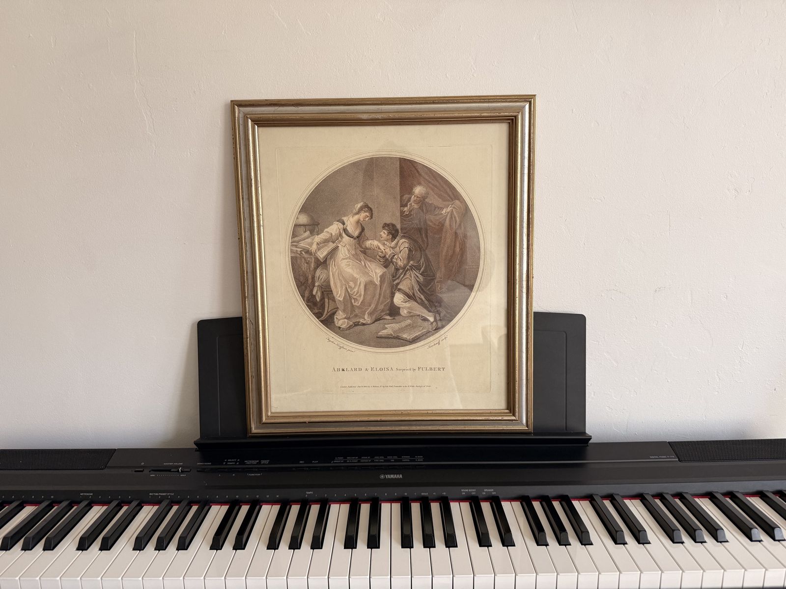 Antique 1805 Angelica Kauffman Stipple Engraving   Abelard & Eloisa