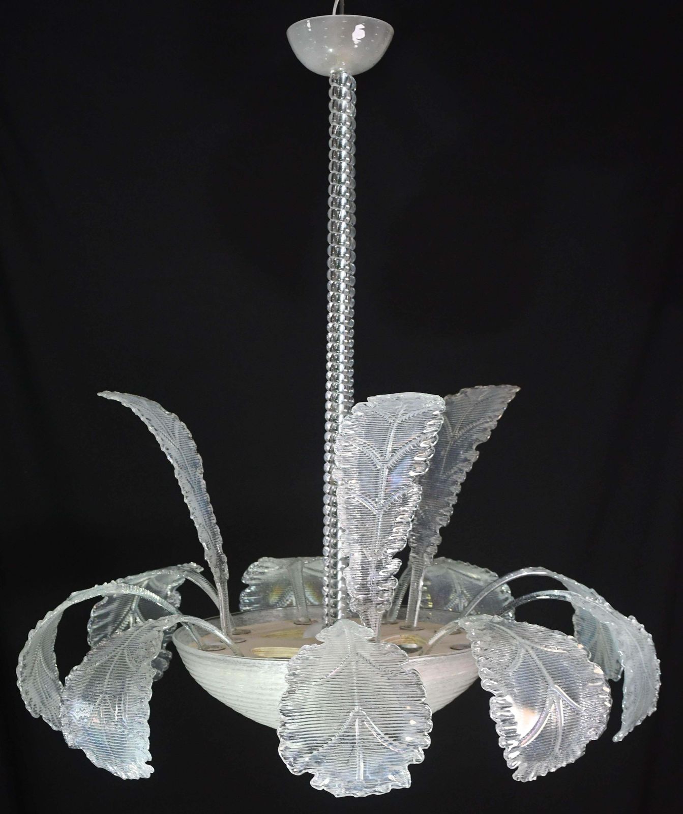 photo vinterior Luxury Barovier & Toso Chandelier, Murano Pulegoso Glass, 1950s