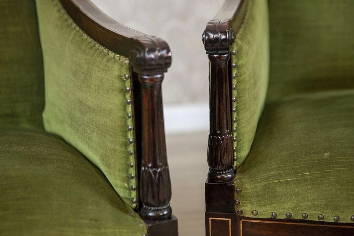 Two Walnut Armchairs From The Mid. 20th Century In The English Style photo buy