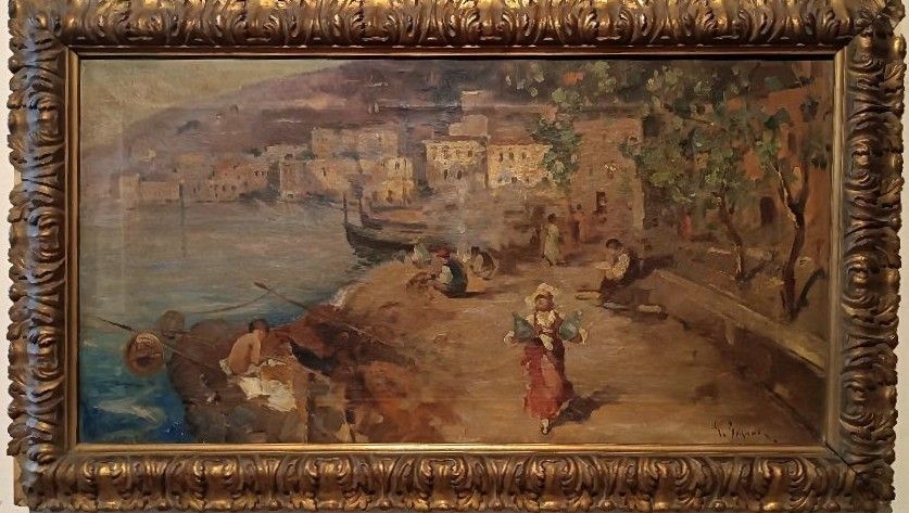 Oil Painting On Canvas Sallvatore Balsamo (Naples 1894 1922) Marina
