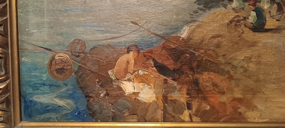 Oil Painting On Canvas Sallvatore Balsamo (Naples 1894 1922) Marina photo buy