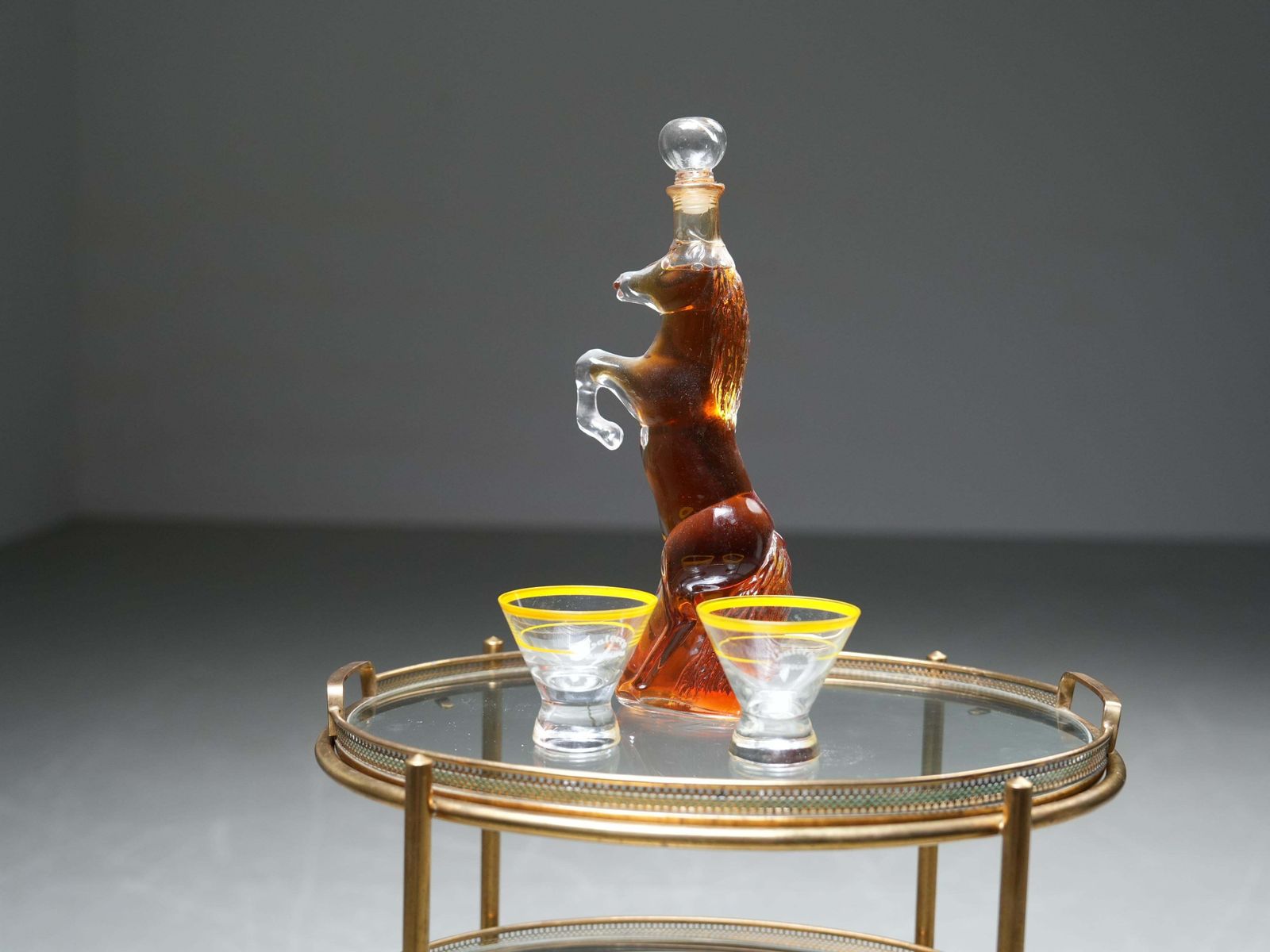 photo furniture Bar Cart By Maison Jansen In Brass And Glass, France, 1960's