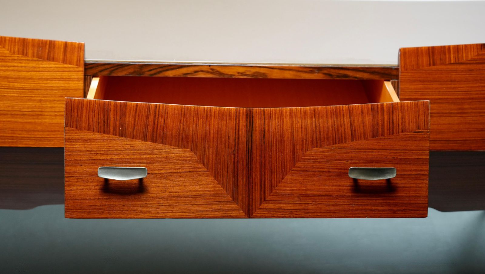 Italian Credenza With Mirror In Wood, Glass And Brass, Italy, 1960's photo 4073.0