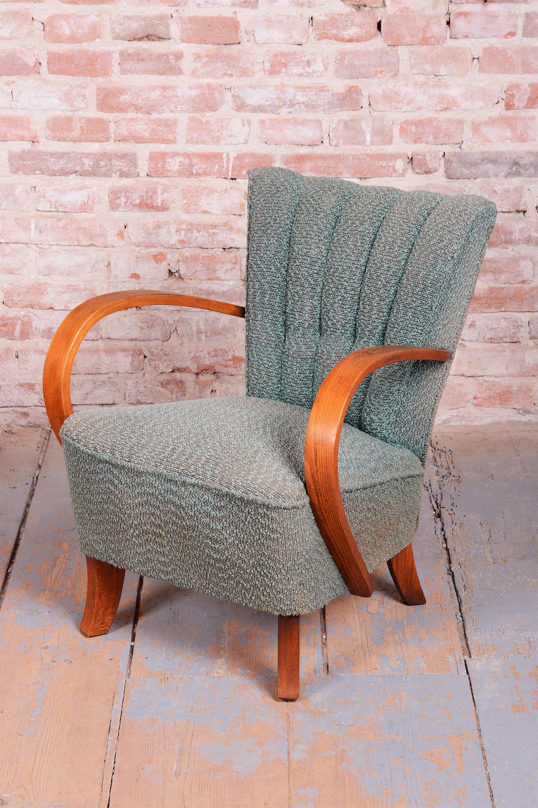 Pair Of Restored Art Deco Armchairs, Beech, Repolished, Czech, 1920s photo Furniture