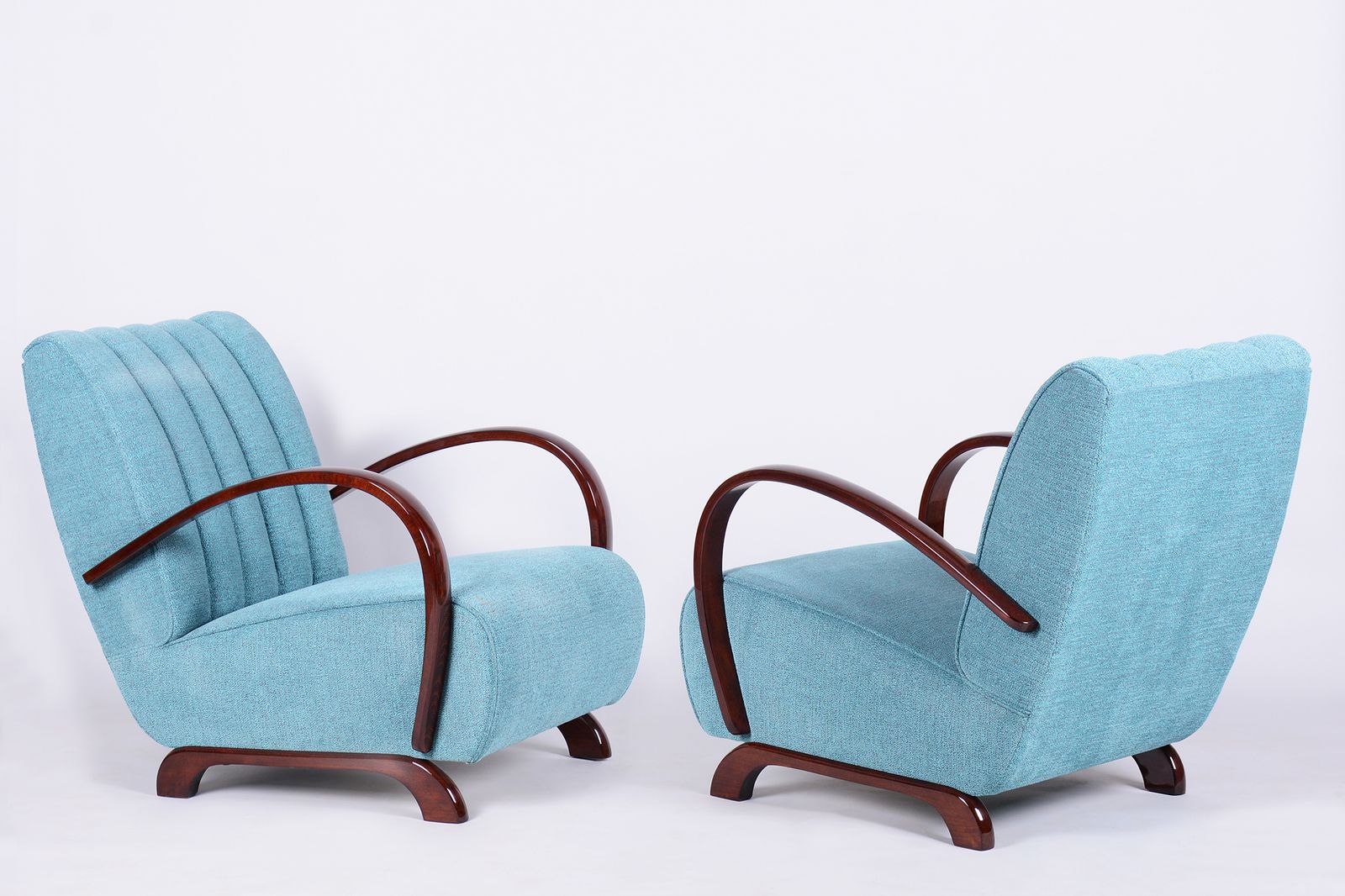 Restored Art Deco Armchair, By J. Halabala For Up Zavody, Walnut, Czech, 1930s photo vintage