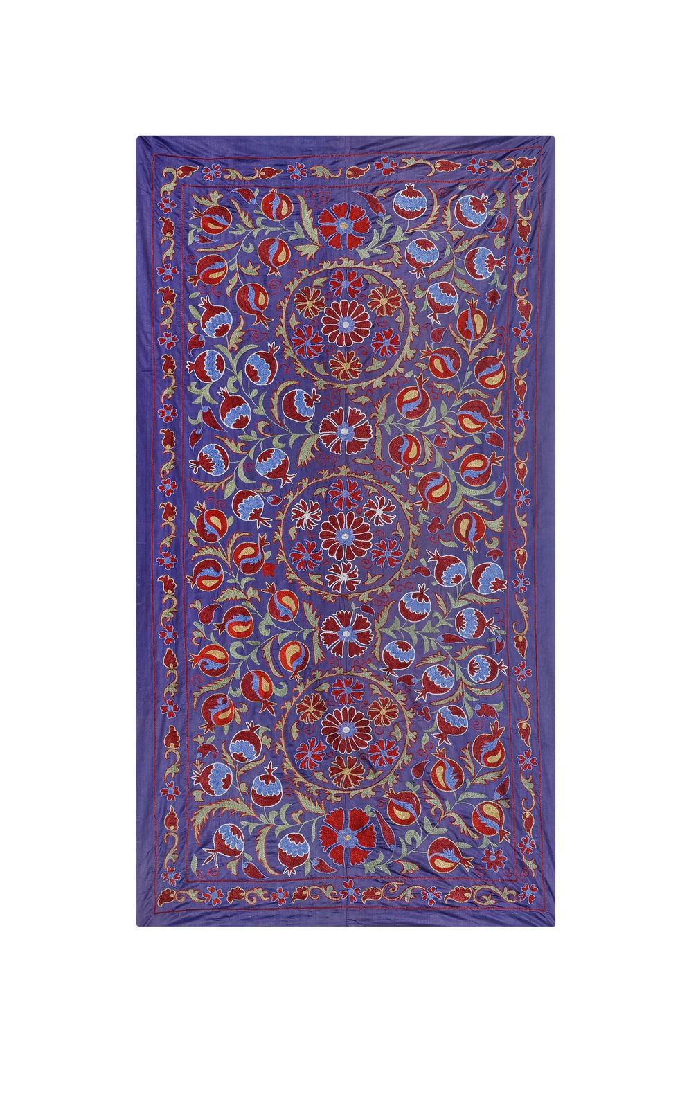 Traditional Uzbek Suzani Fabric   Silk Uzbek Wall Decor   Suzani And Bed Cover 102 X 189