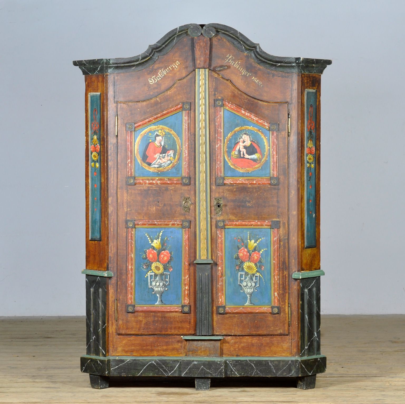 German Folk Art Wedding Chest, 1842 photo furniture