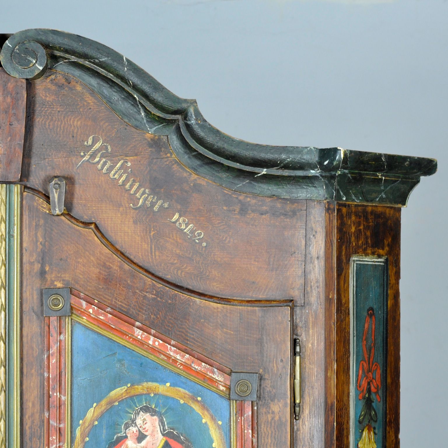 photo vinterior German Folk Art Wedding Chest, 1842