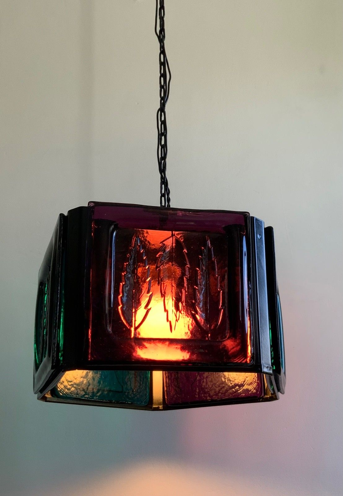 photo furniture Mid Century Modern Erik Hoglund Ceiling Lamp Glass Kosta Boda 1970s