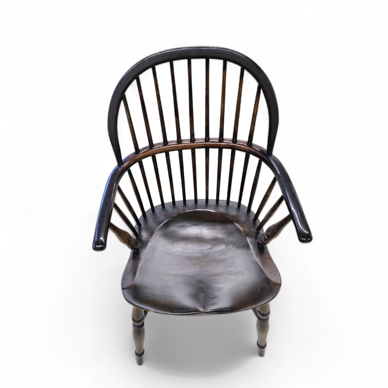 4 X Classic Georgian Bow And Stick Back Windsor Chair / Crinoline Stretcher Chairs photo for sale