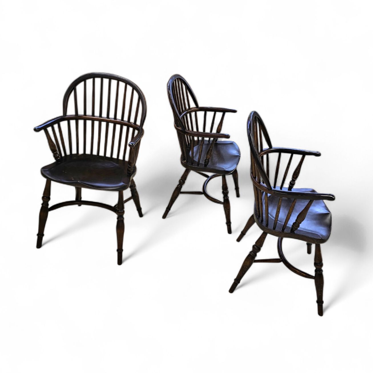4 X Classic Georgian Bow And Stick Back Windsor Chair / Crinoline Stretcher Chairs photo Furniture