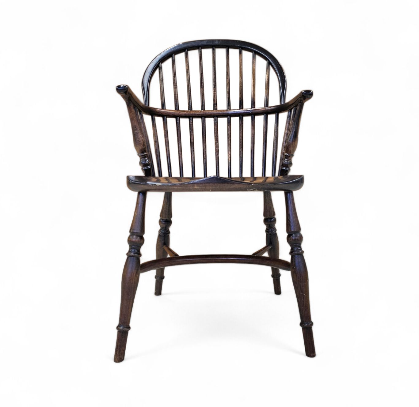 photo buy 4 X Classic Georgian Bow And Stick Back Windsor Chair / Crinoline Stretcher Chairs