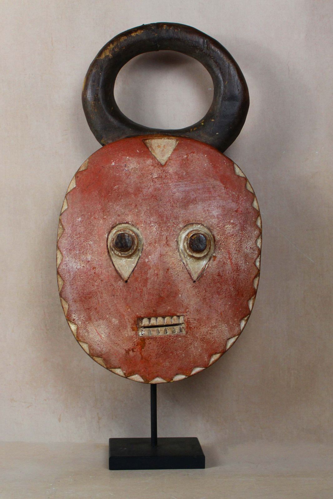 Original Natural And Hand Made Baule Mask   Red 145.2