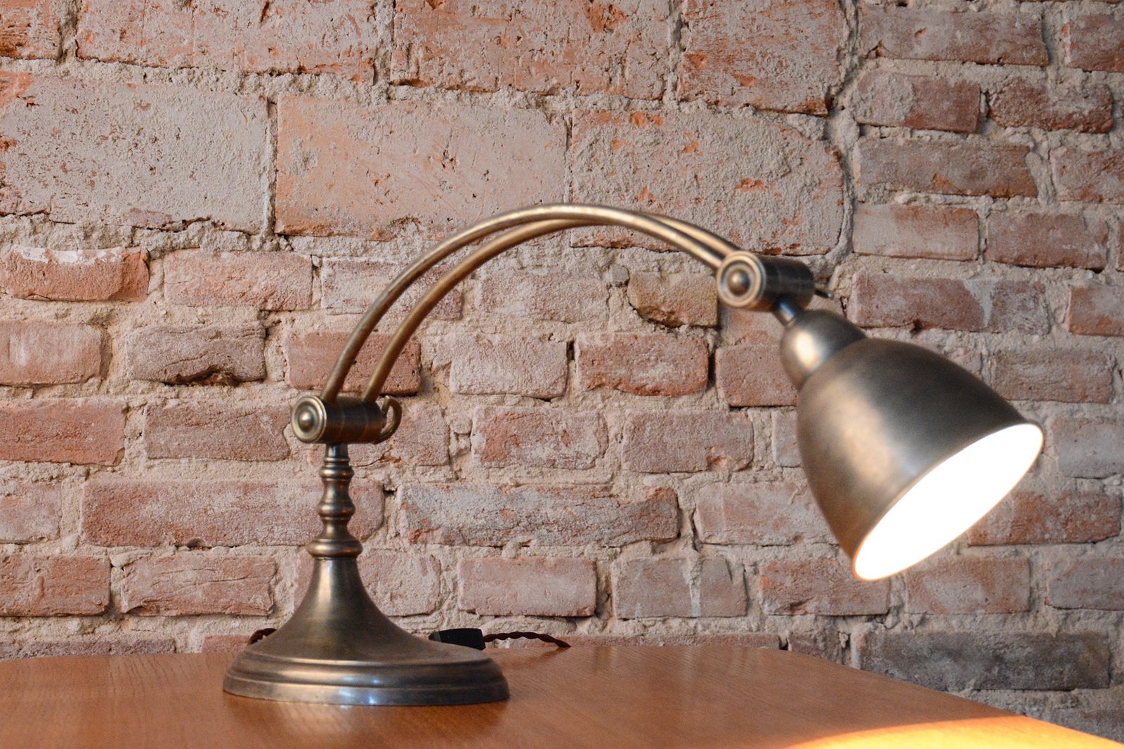 Restored Art Deco Table Lamp, Chrome Plated Steel, France, 1920s photo 650.0