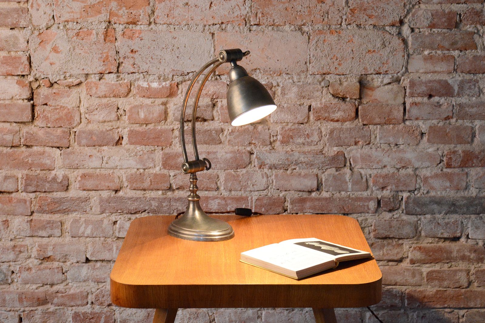 photo vinterior Restored Art Deco Table Lamp, Chrome Plated Steel, France, 1920s