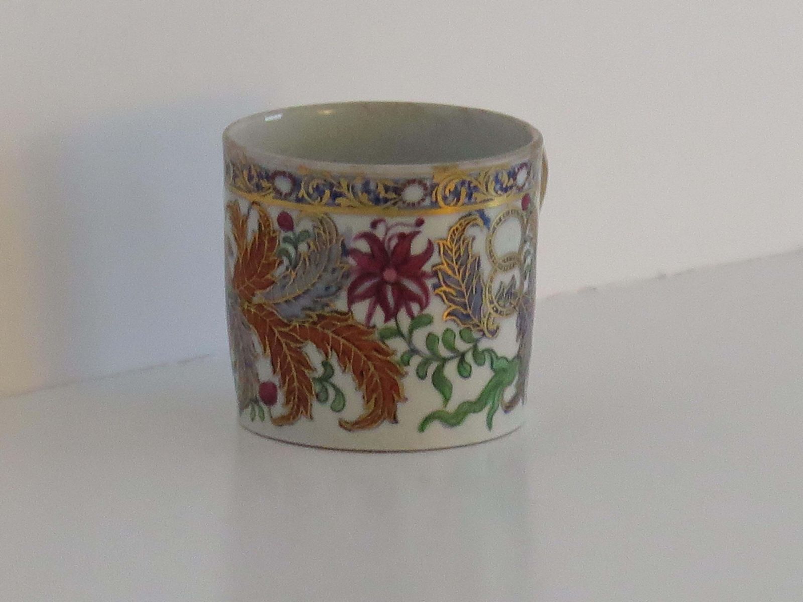 Fine New Hall Porcelain Coffee Can Hand Painted Pattern 490, Georgian Circa 1805 photo 195.0