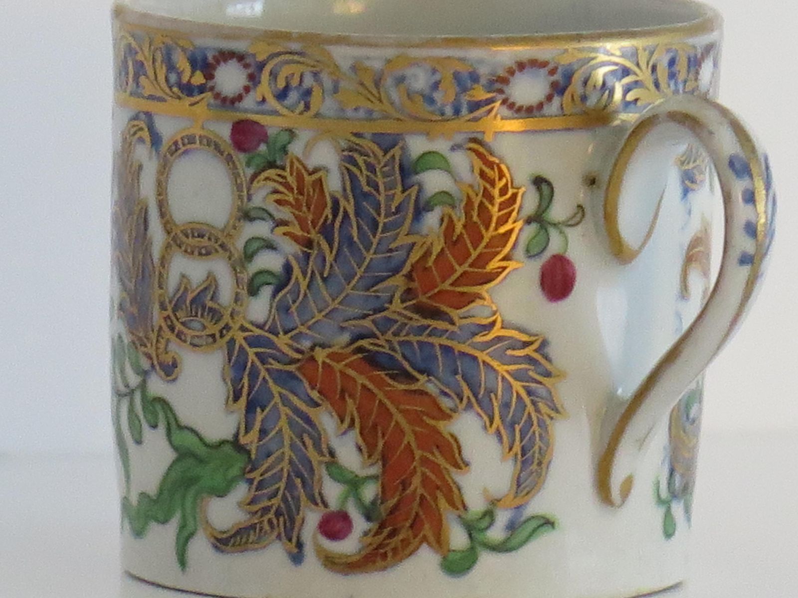 photo buy Fine New Hall Porcelain Coffee Can Hand Painted Pattern 490, Georgian Circa 1805