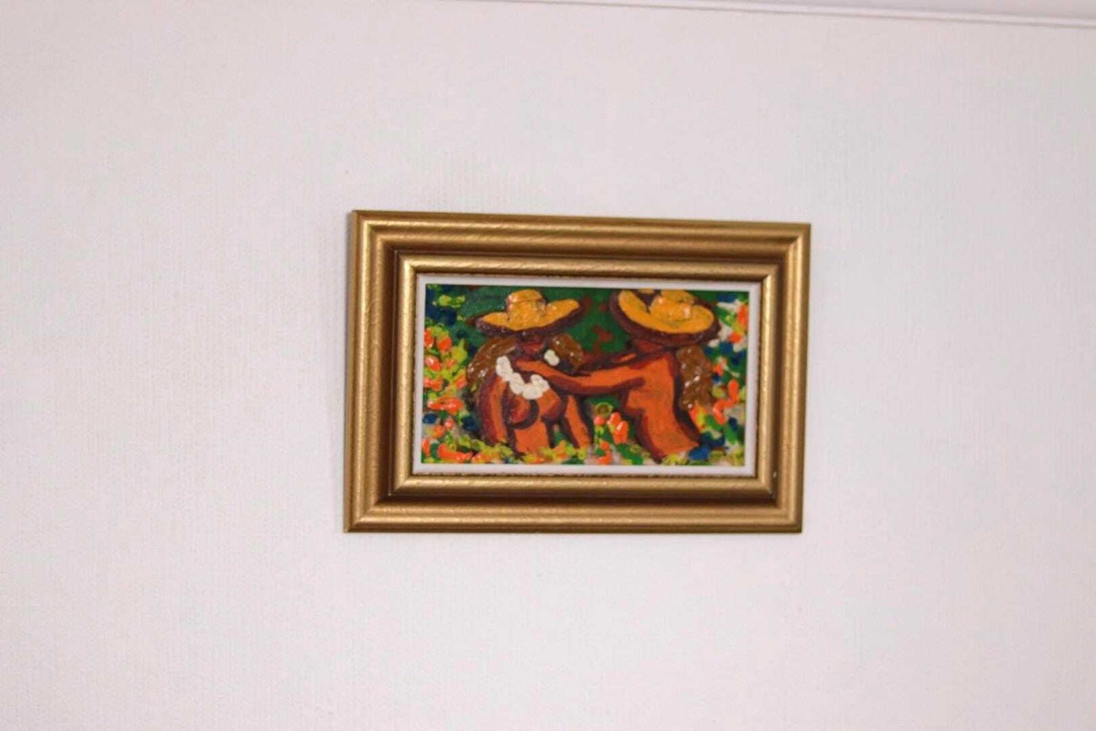 Original Swedish Oil On Panel – “Mexican Women” By Lars Norrman – Vintage & Framed  38 × 26 Cm (15" × 10.2")