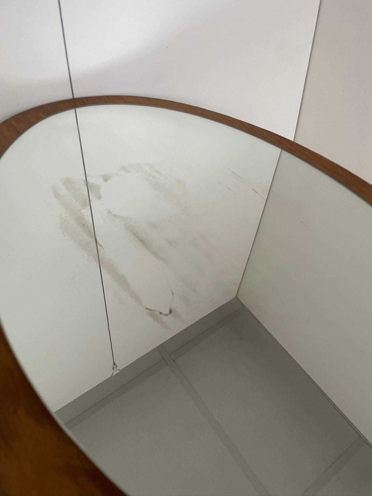 Mid Century Modern Teak Oval Wall Mirror photo vinterior