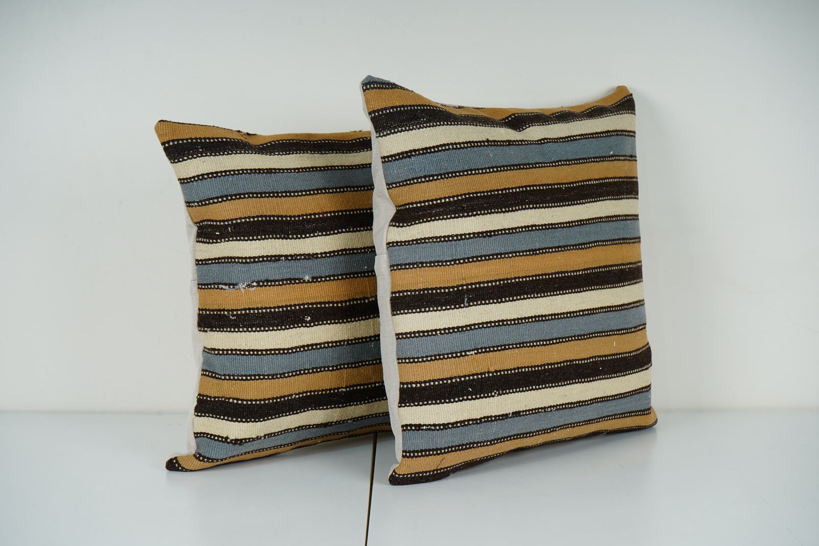 Striped Turkish Kilim Pillow Covers, Set Of 2  Cushions photo furniture