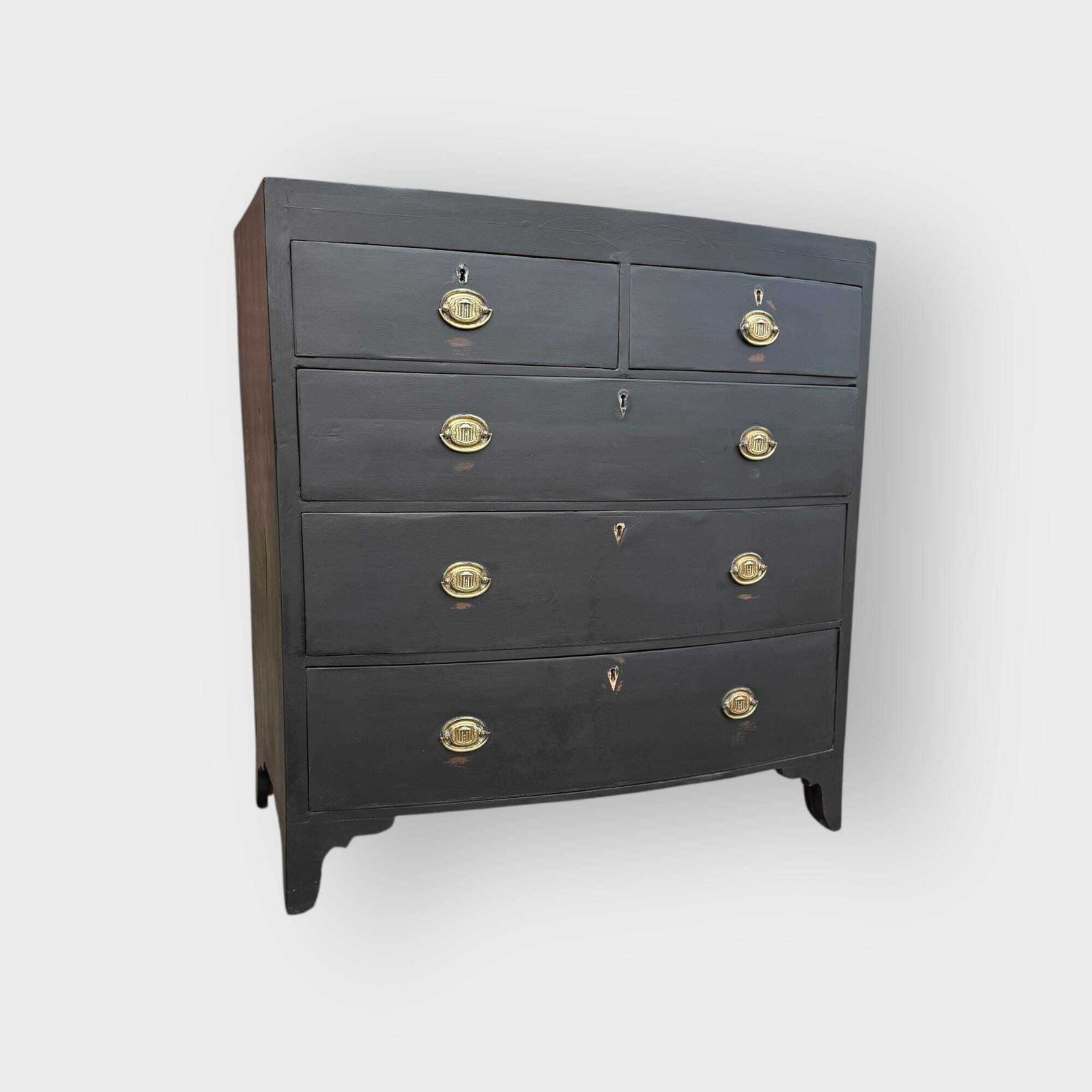 Antique Painted Bow Fronted Chest Of Drawers 2 Over 3 Chest Of Drawers photo furniture