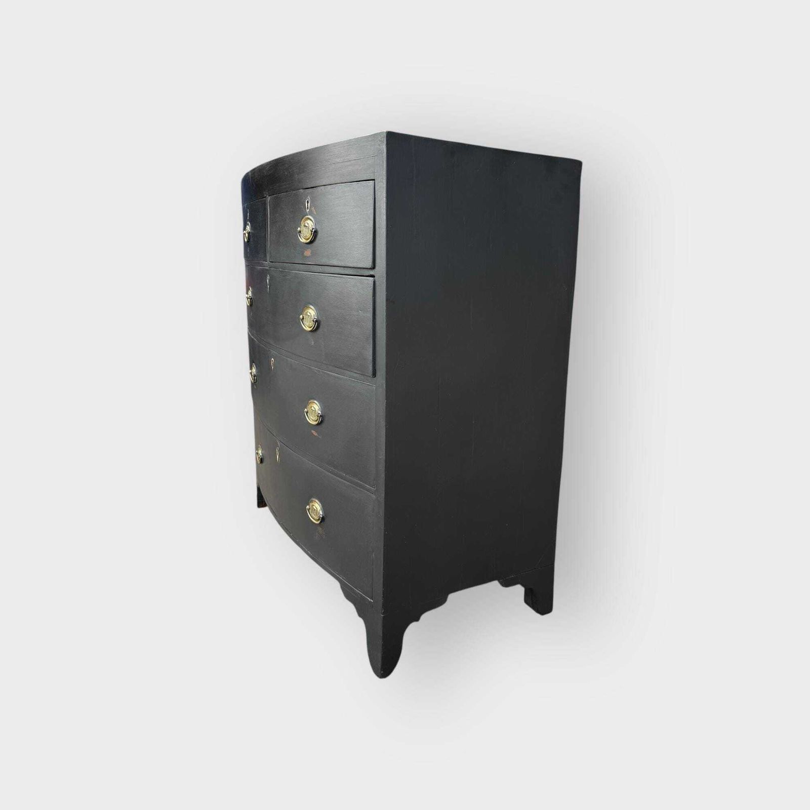 Antique Painted Bow Fronted Chest Of Drawers 2 Over 3 Chest Of Drawers photo Furniture