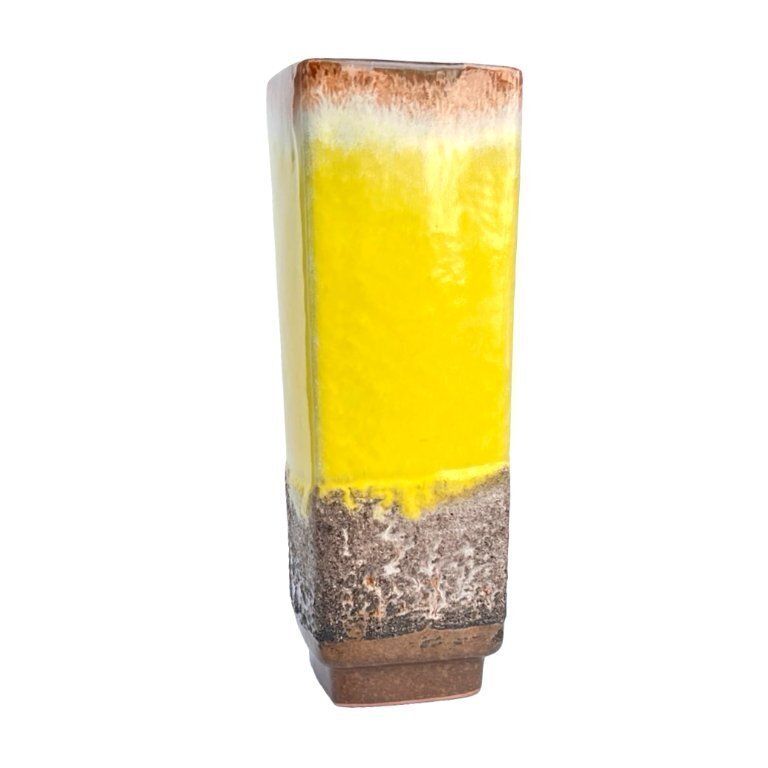 Strehla Vase 1224/24 – Germany, 1970s, Fat Lava, Yellow Glaze photo furniture