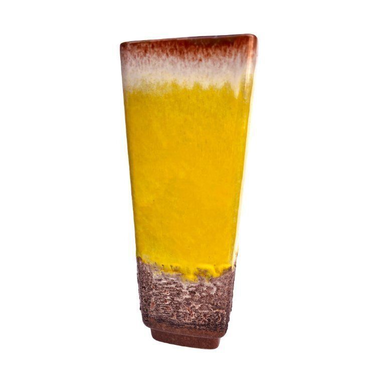 56.0 Strehla Vase 1224/24 – Germany, 1970s, Fat Lava, Yellow Glaze photo