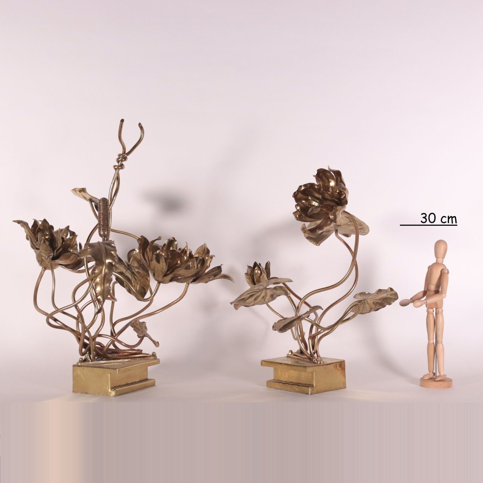 Pair Of Sculptures Maison Jensen Style Brass France 1970s photo furniture