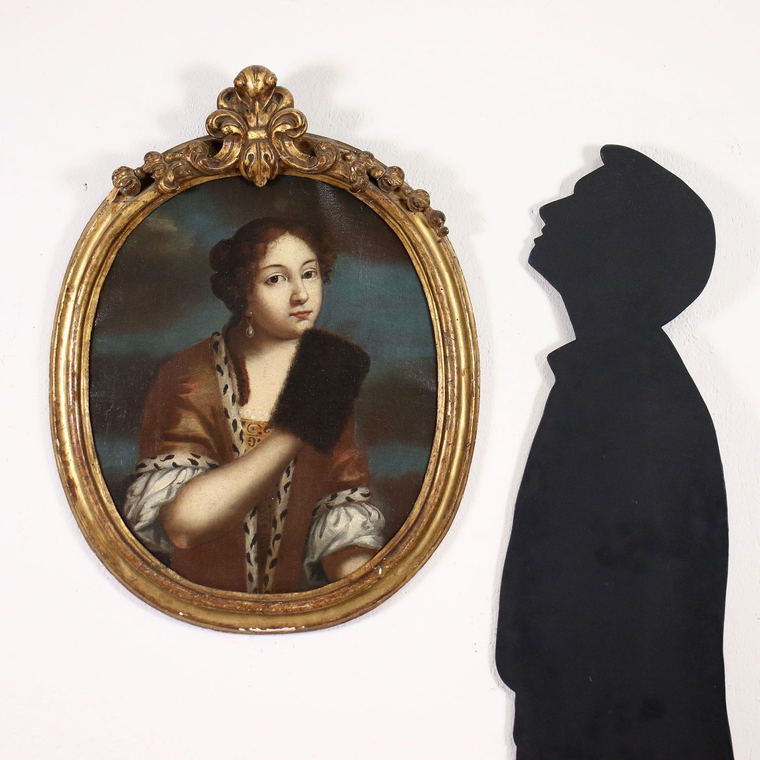 Female Portrait Oil On Canvas Italy XVIII Century photo furniture