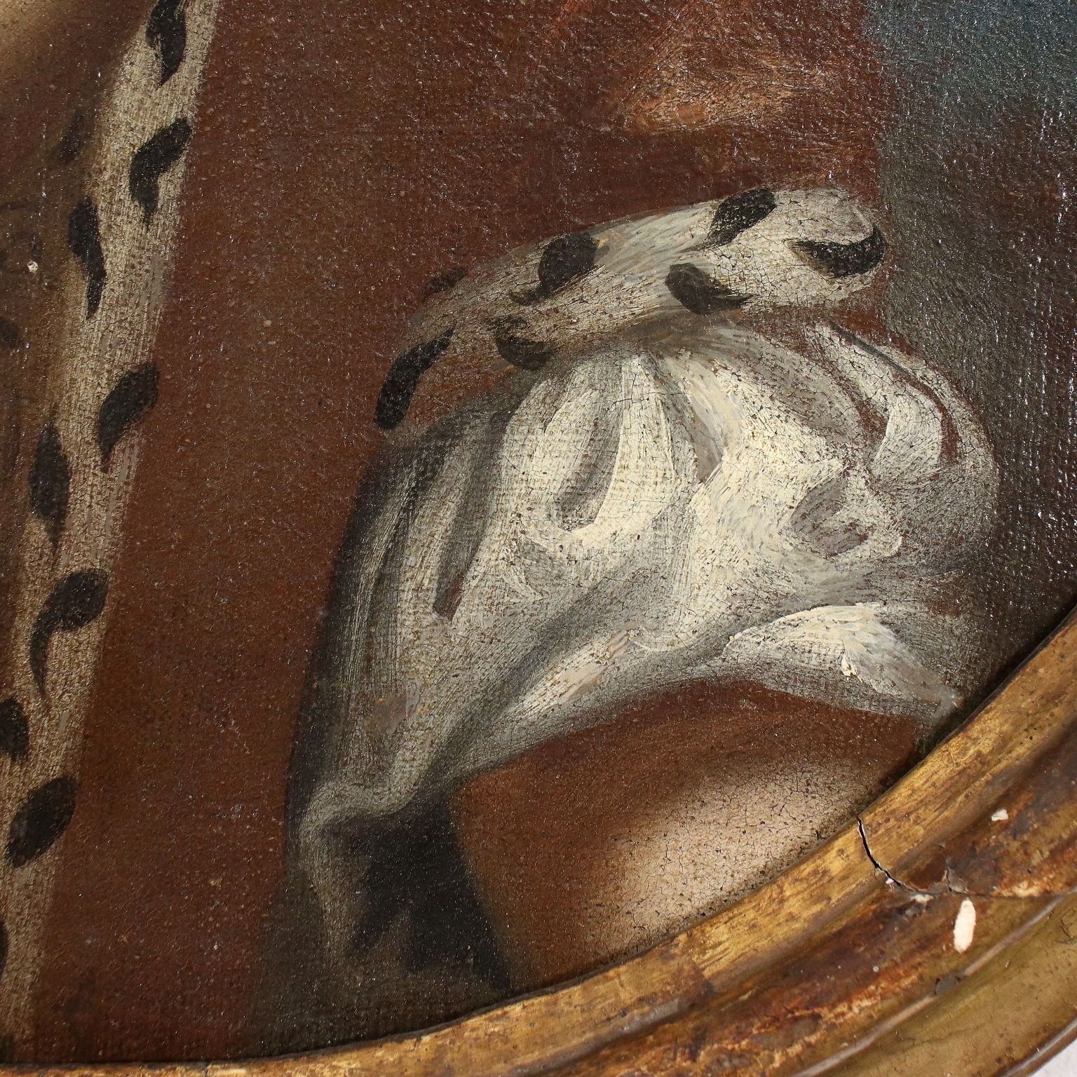 Female Portrait Oil On Canvas Italy XVIII Century photo vintage
