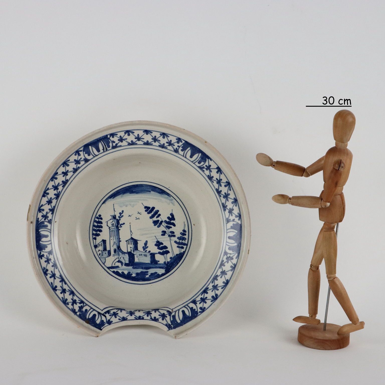 Ancient Shaving Basin From Pavia XIX Century Majolica Decorations photo furniture