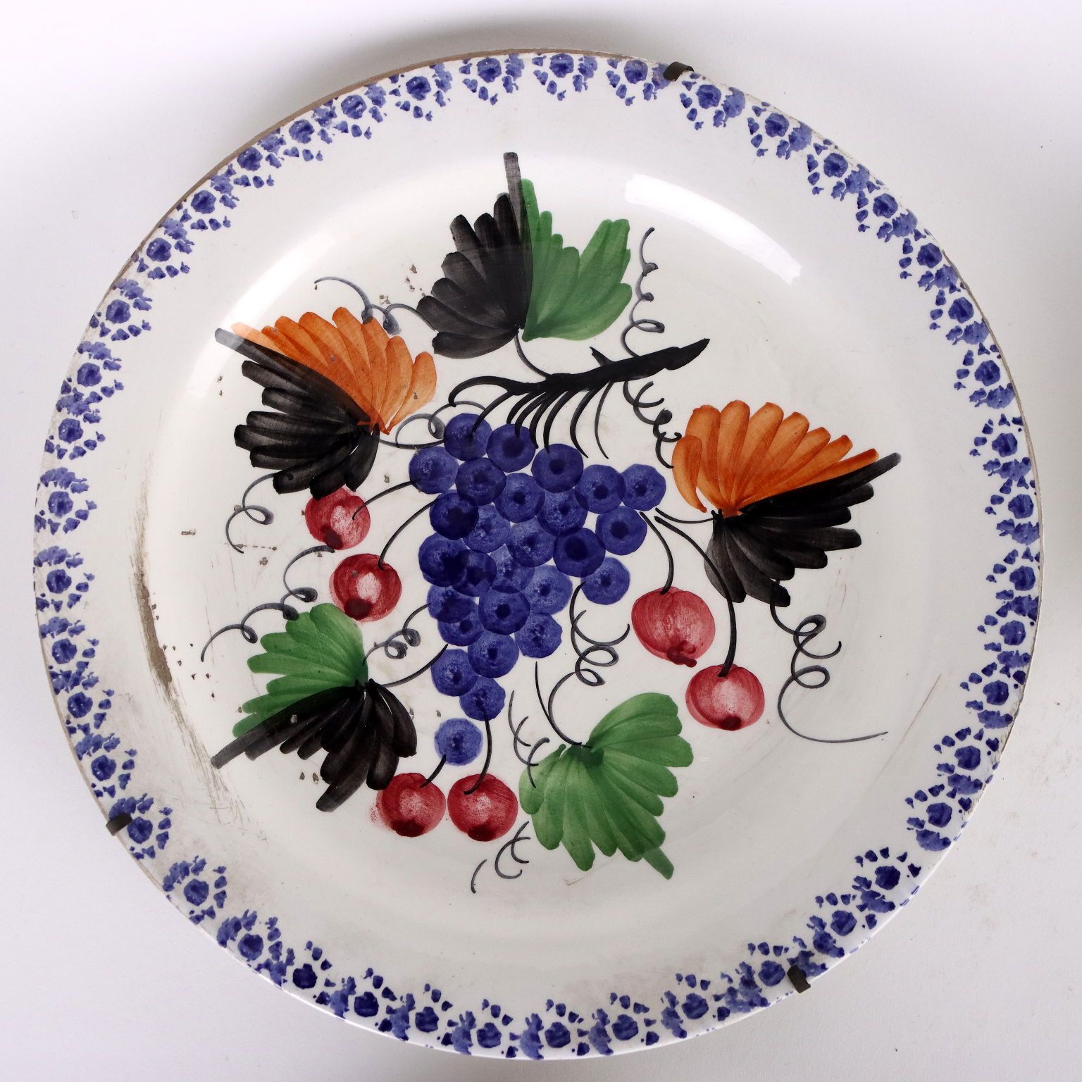 photo furniture Group Of 6 Antique Plates Majolica Northern Italy XIX Century