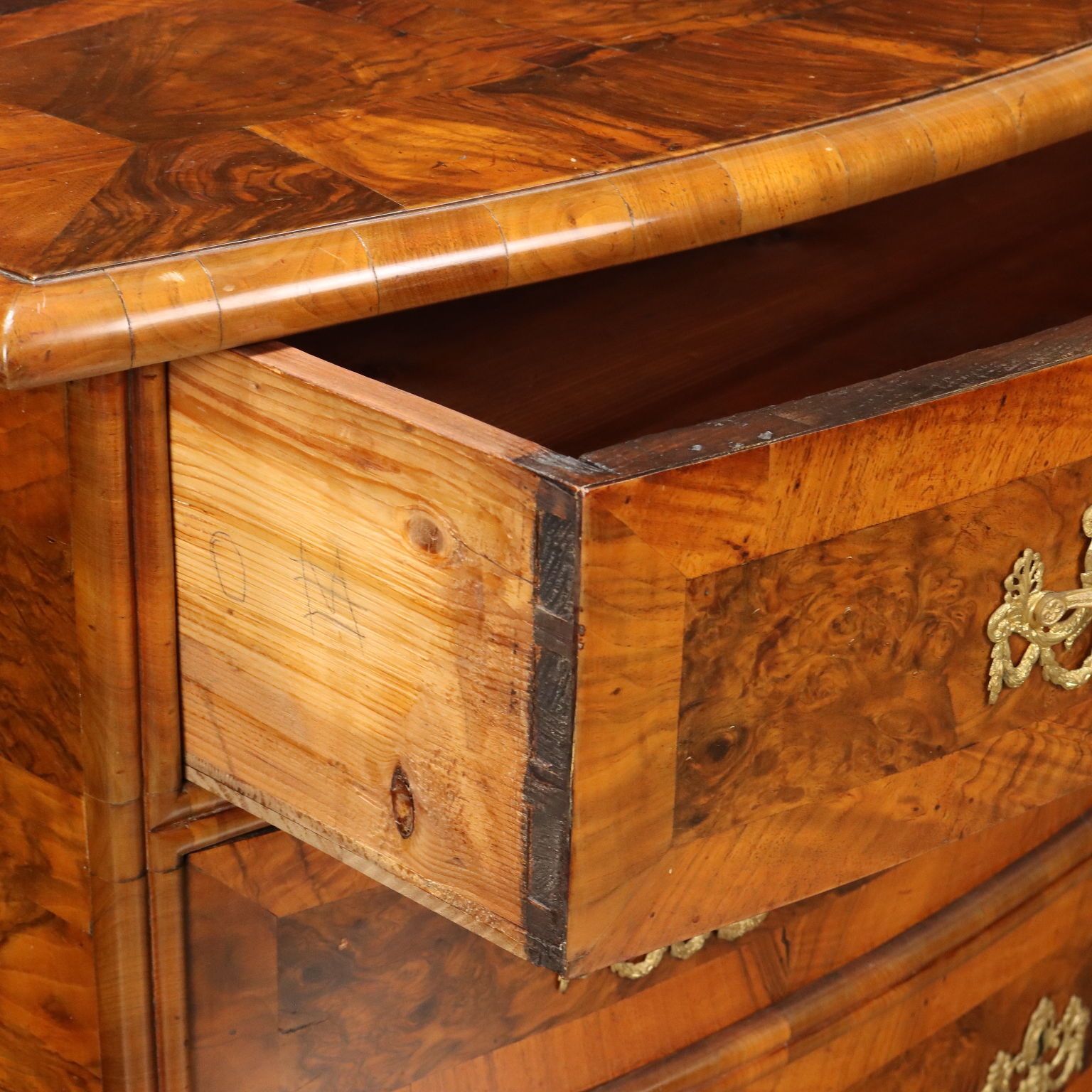 Antique Demi Lune Chest Of Drawers Walnut Netherlands XVIII Century photo for sale