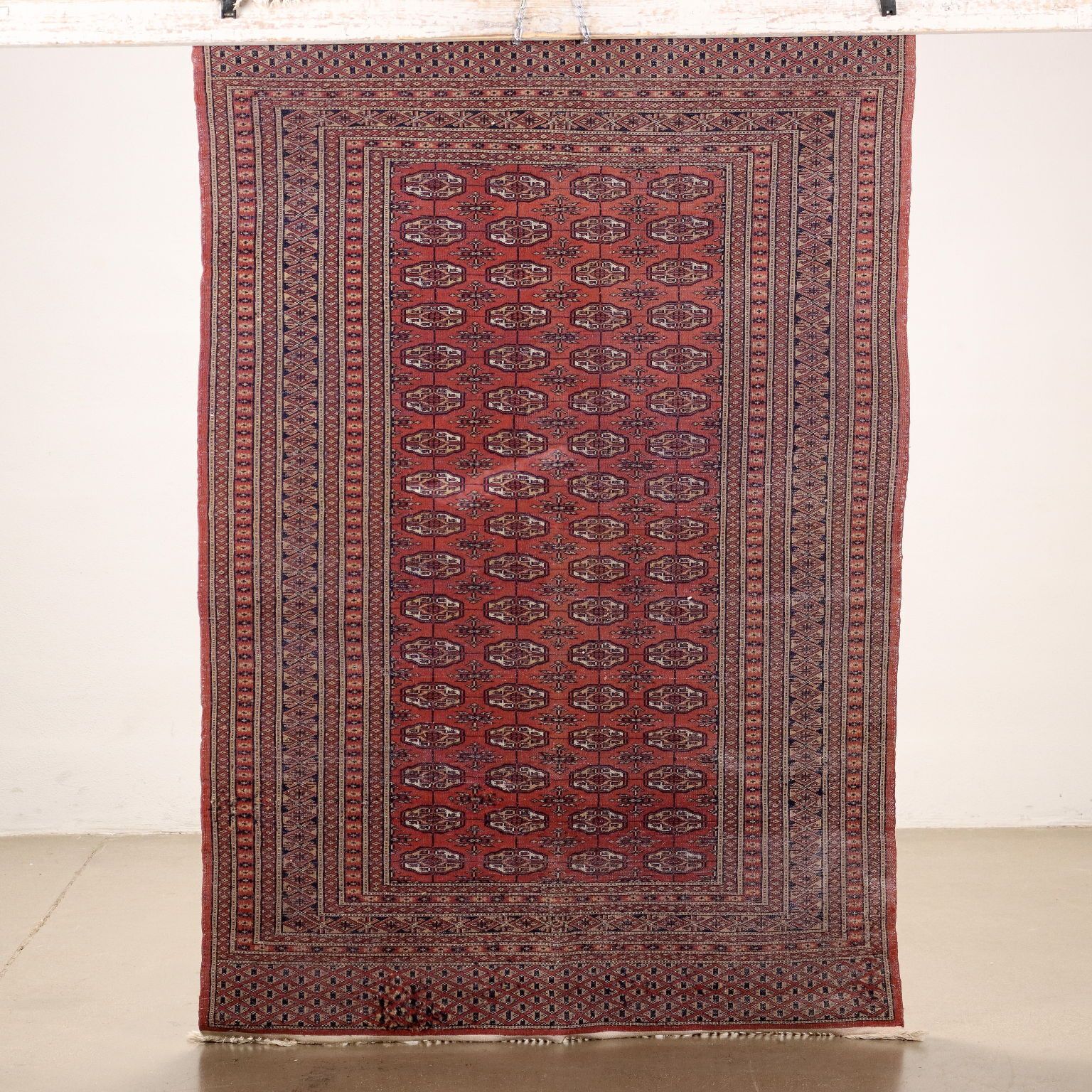 Antique Bukhara Carpet Cotton Wool Thin Knot Pakistan 71 X 48 In photo vinterior