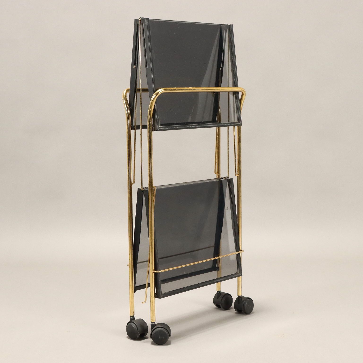 Vintage 1980s Foldable Serving Cart Metal Italy photo vintage
